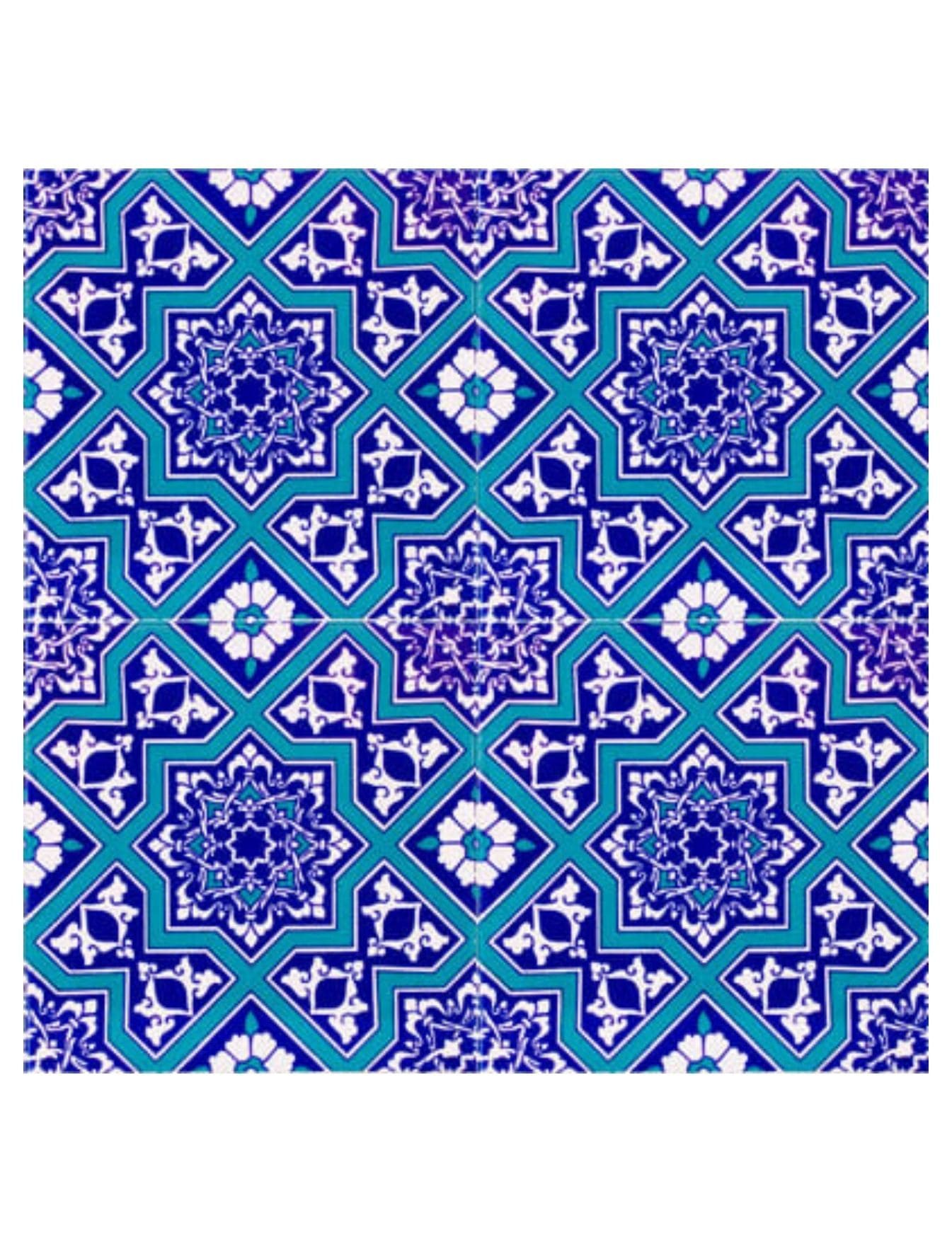 Çini Seramik Karo 20x20 -12, Cami Çini Karo 20x20, Kütahya Çini Dekor,