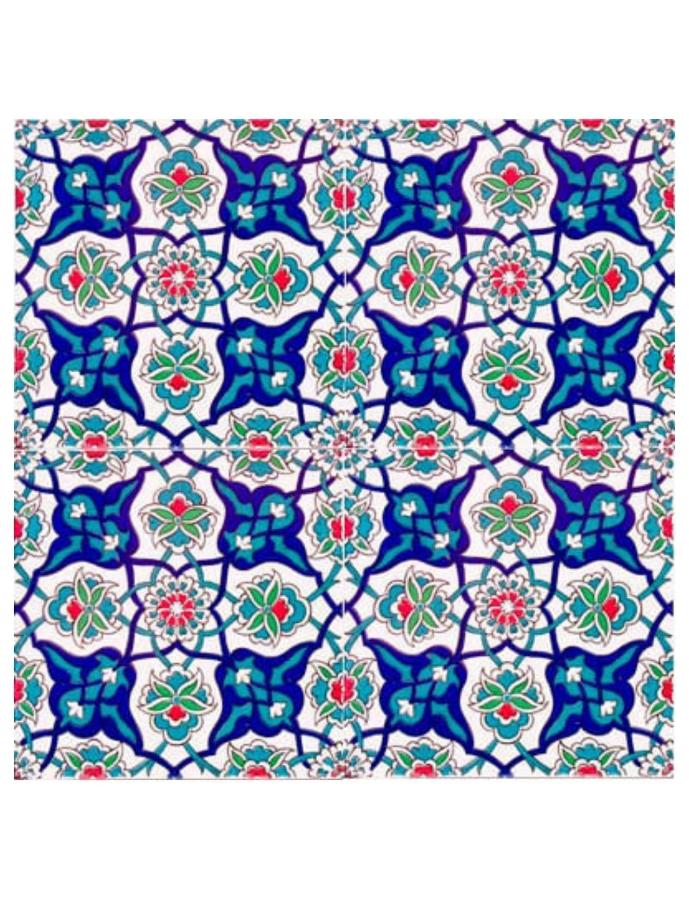 Çini Seramik Karo 20x20 -18, Cami Çini Fiyatları, Kütahya Çini Dekor,