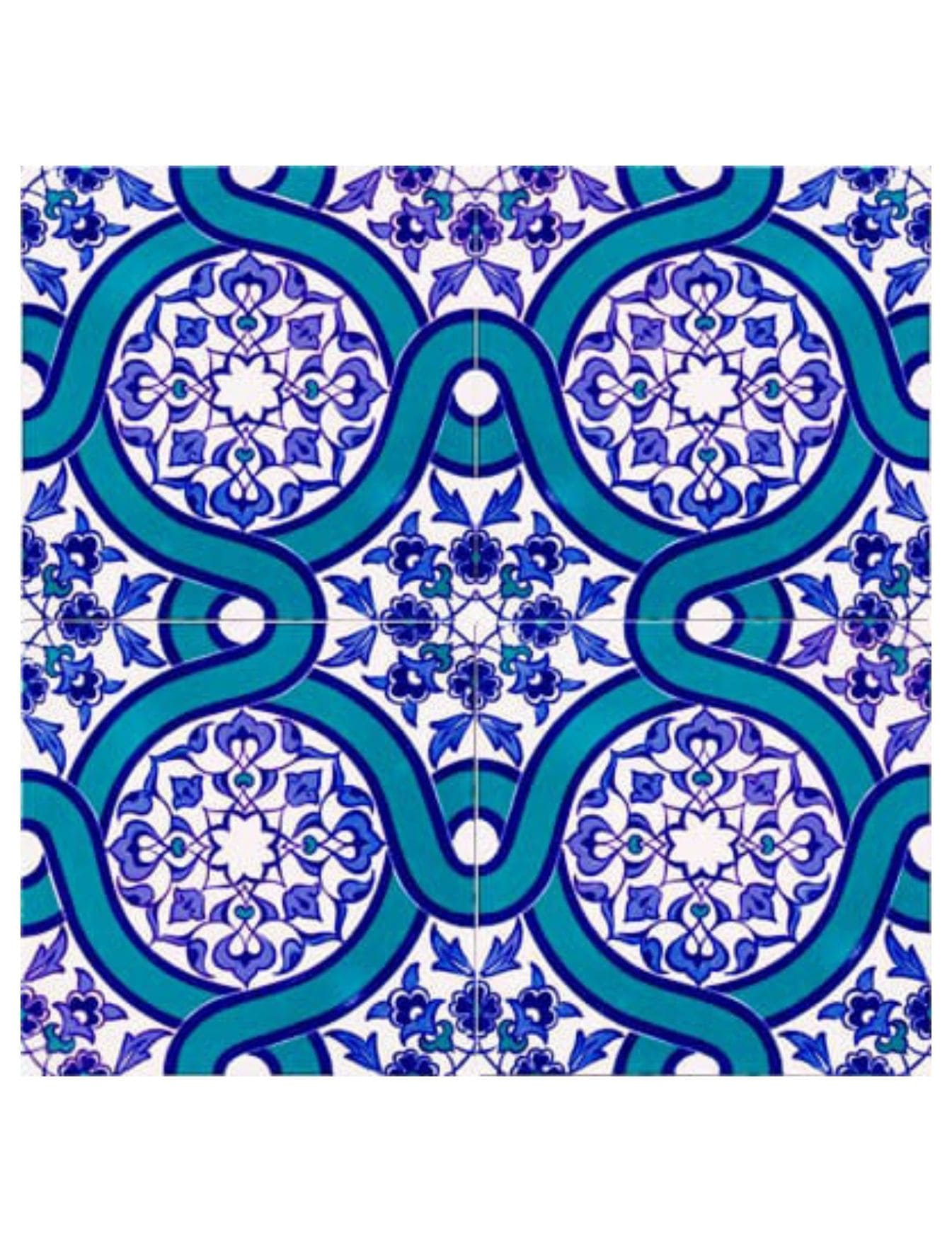 Çini Seramik Karo 20x20 -28, Çini Seramik Karo, Kütahya Çini Dekor,