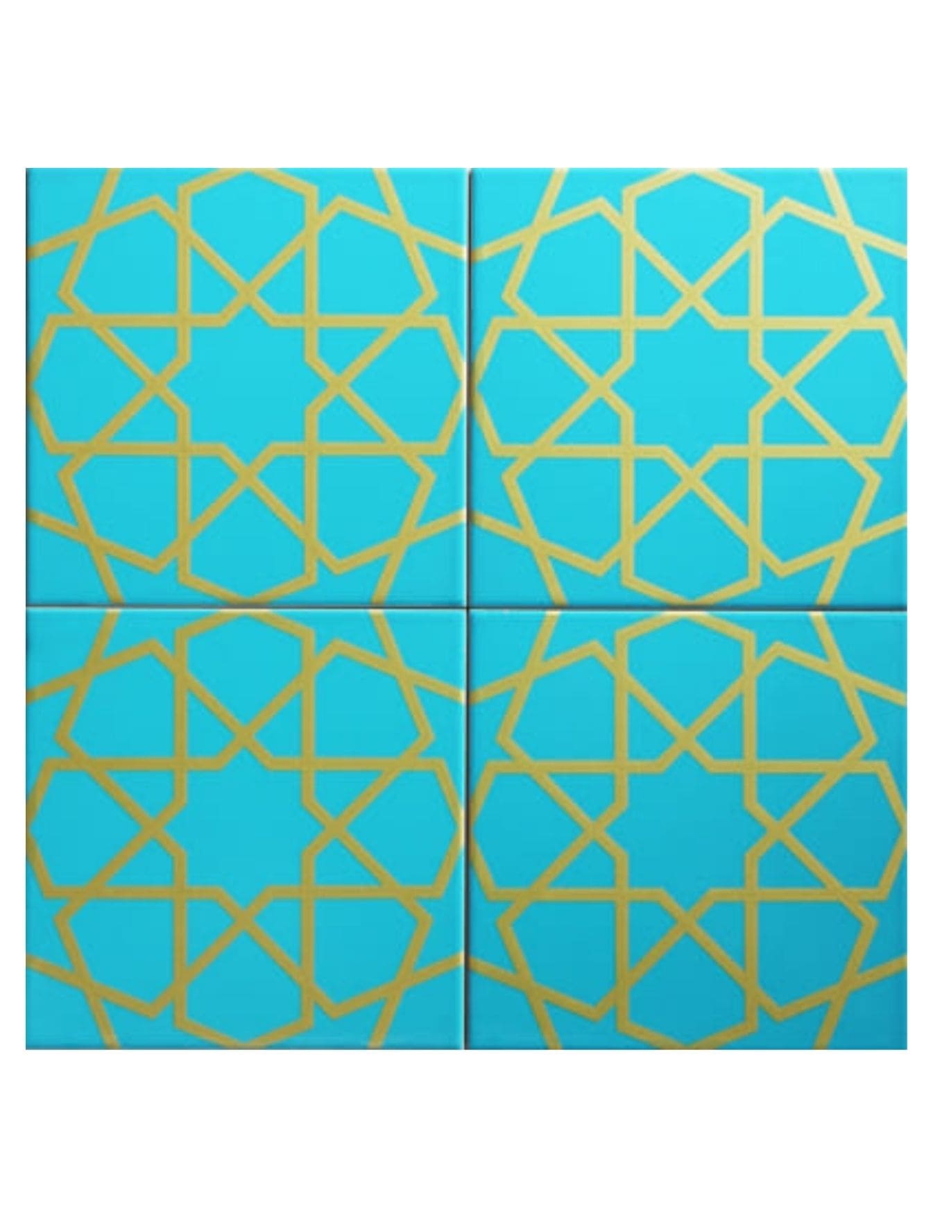 Çini Seramik Karo 20x20 -43, Hamam Çini Turkuaz, Handmade Tiles, İznik Çinileri, Kütahya Çini Dekor, 
