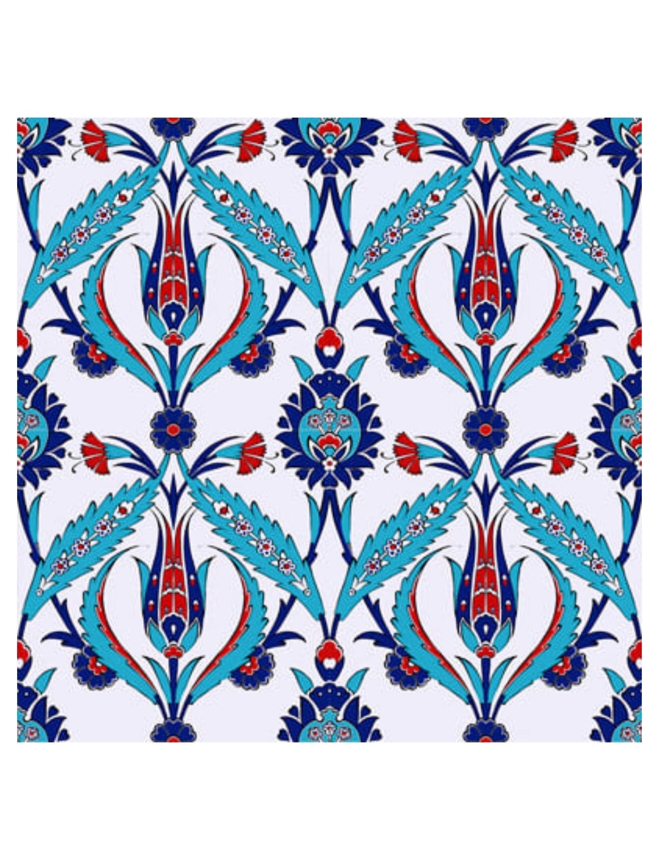 Çini Seramik Karo 20x20 -07, Cami Çini Seramikleri, Kütahya Çini Dekor,