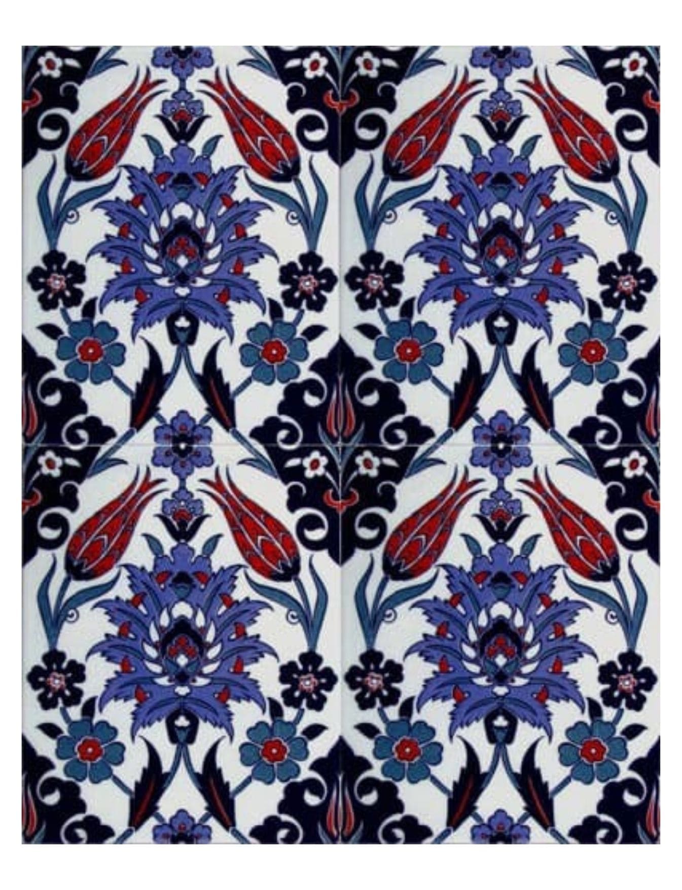 Çini Seramik Karo 20x25 -9, Çini Fayans, Cami Çini Desenleri, Kütahya Çini Dekor,