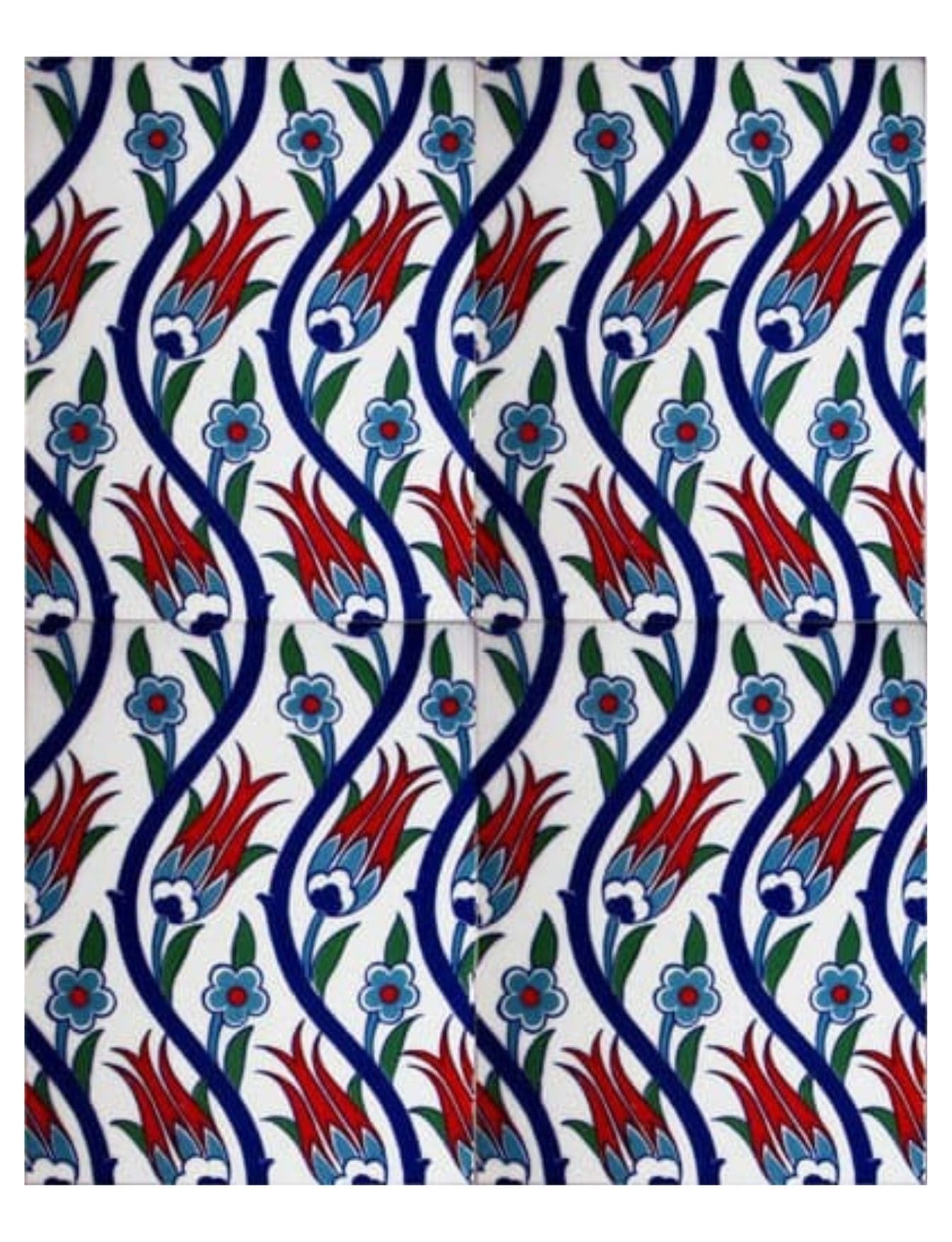 Çini Seramik Karo 20x25 -04, Kütahya Cami Çinisi, Kütahya Cami Çinileri, Kütahya Çini Dekor,