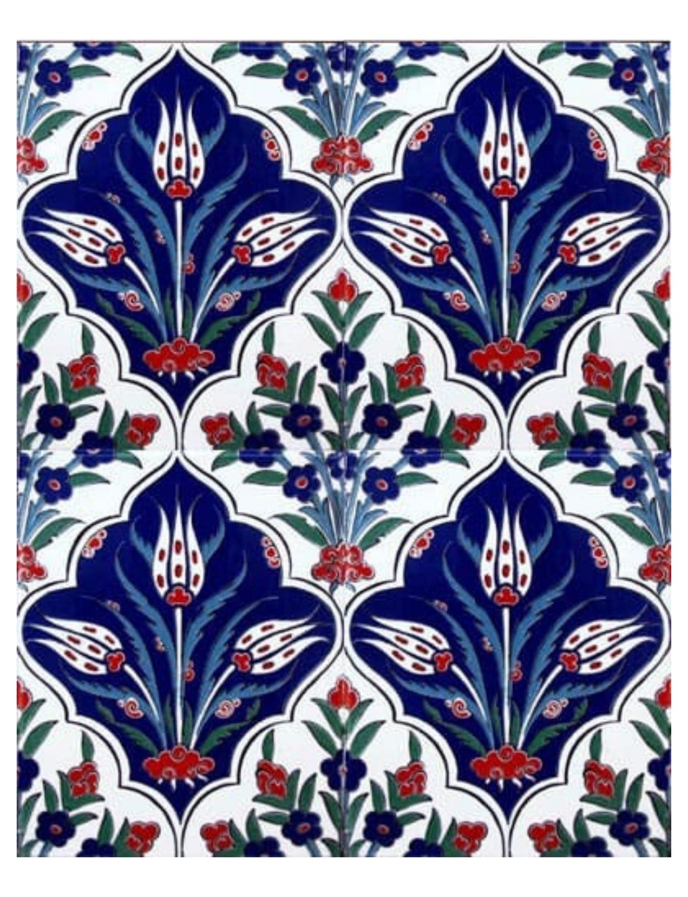 Çini Seramik Karo 20x25 -08, Çini Desenli Fayans, Cami Seramikleri, Kütahya Çini Dekor,