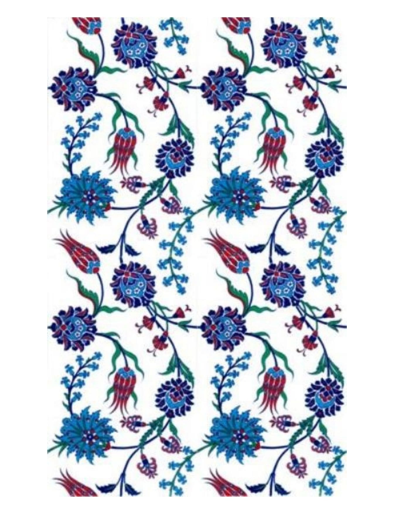 Çini Karo Seramik 25x40 -08, 25x40 Çini Karo, 25X40 Seramik Karo, Kütahya Çini Dekor,