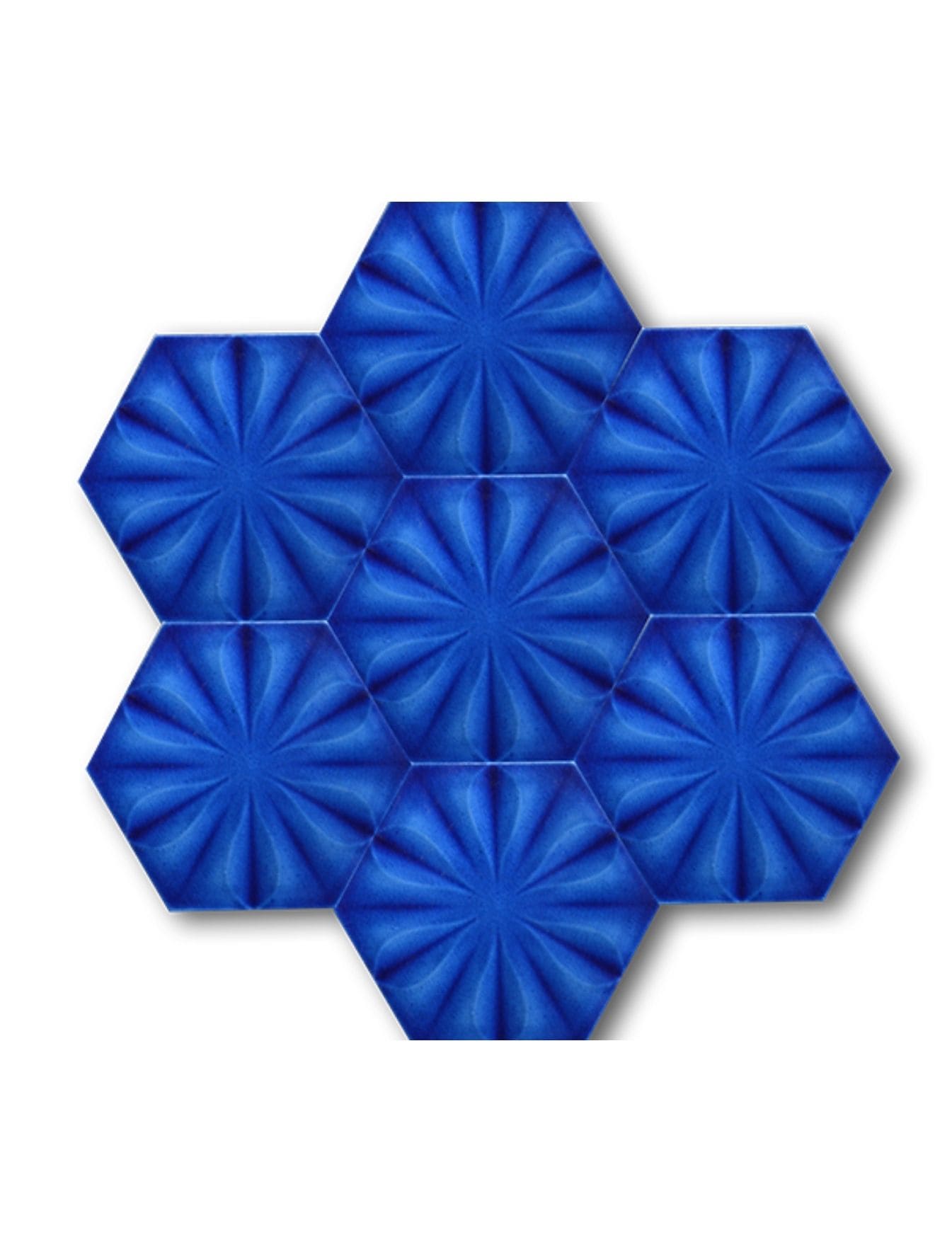 Altıgen Seramik Çini Karo - 12, Altıgen Cafe Restoran Seramik, Kütahya Çini, Dekor,