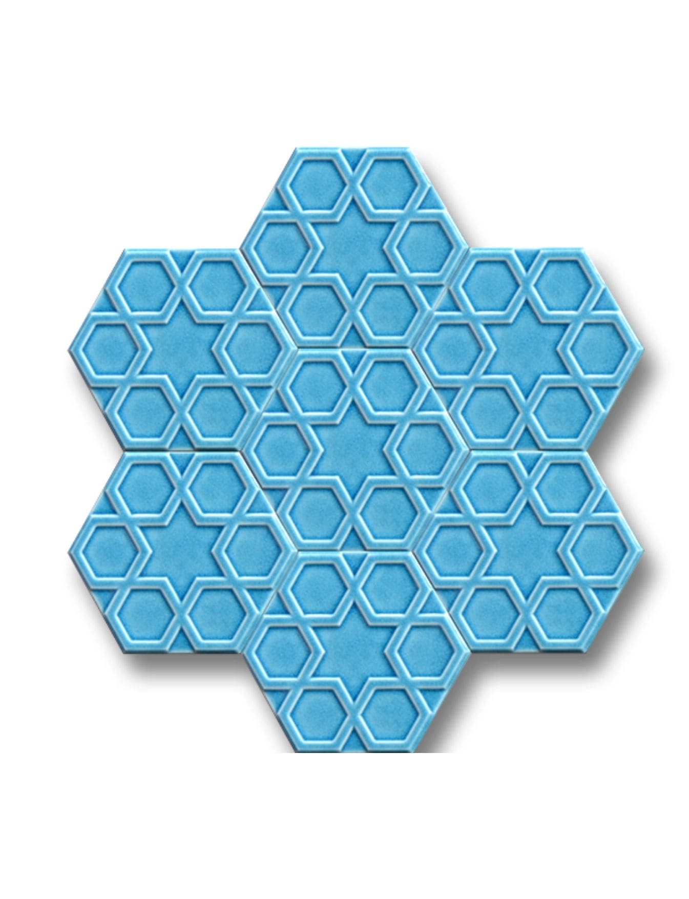 Altıgen Seramik Çini Karo - 33, Altıgen Turkuaz Seramik, Altıgen Fayans Modelleri, Kütahya Çini Dekor,