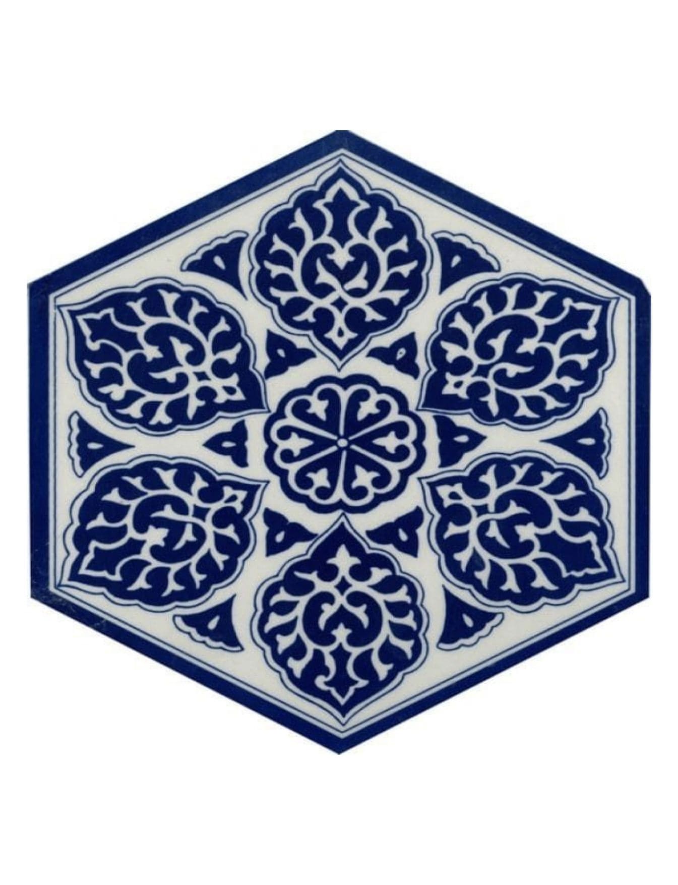 Altıgen Seramik Çini Karo - 52, Tezgah Arası Seramik, Çini Seramik Karo, Kütahya Çini Dekor,