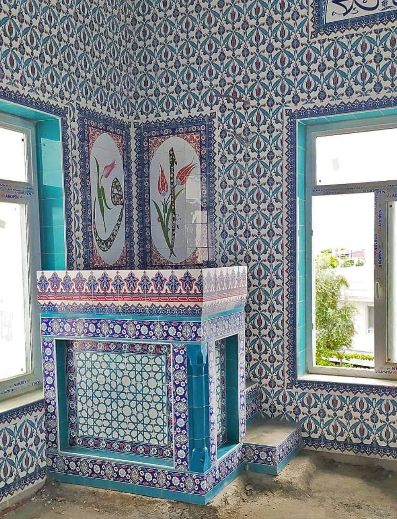 Vaaz Kürsüsü -18, Vaaz kürsüsü modelleri, Kütahya çini dekor,