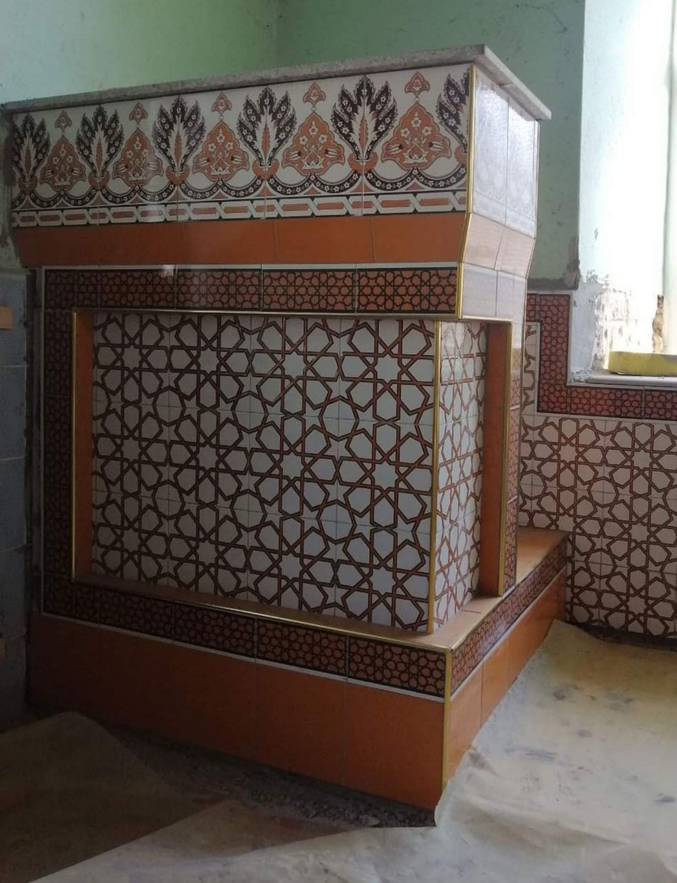 Vaaz Kürsüsü -20, Cami vaaz kürsüsü modelleri, Kütahya çini dekor,