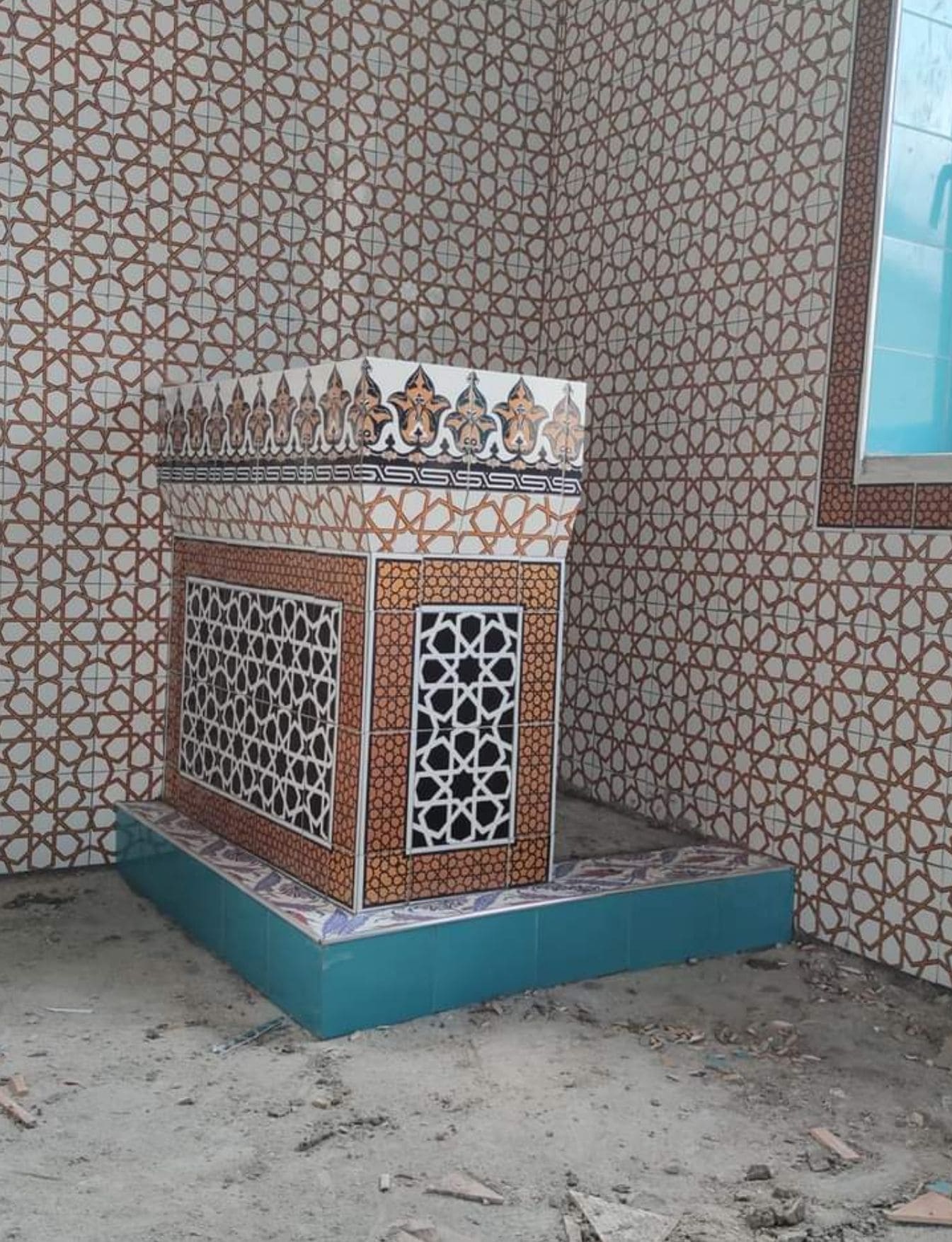 Vaaz Kürsüsü -32, Vaiz kürsüsü çini modelleri, Kütahya çini dekor,