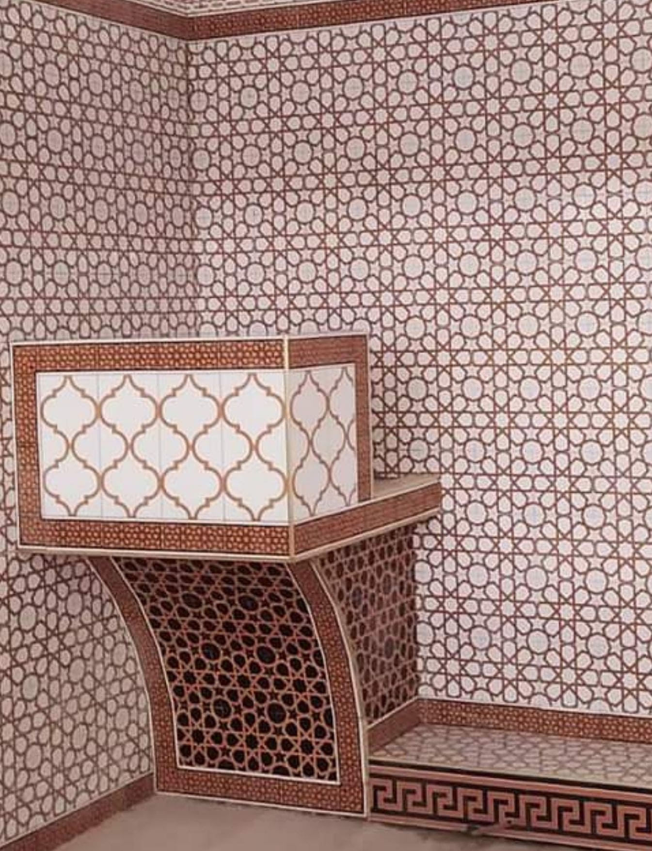 Vaaz Kürsüsü -04, Vaiz cami kürsüleri, Kütahya çini dekor,