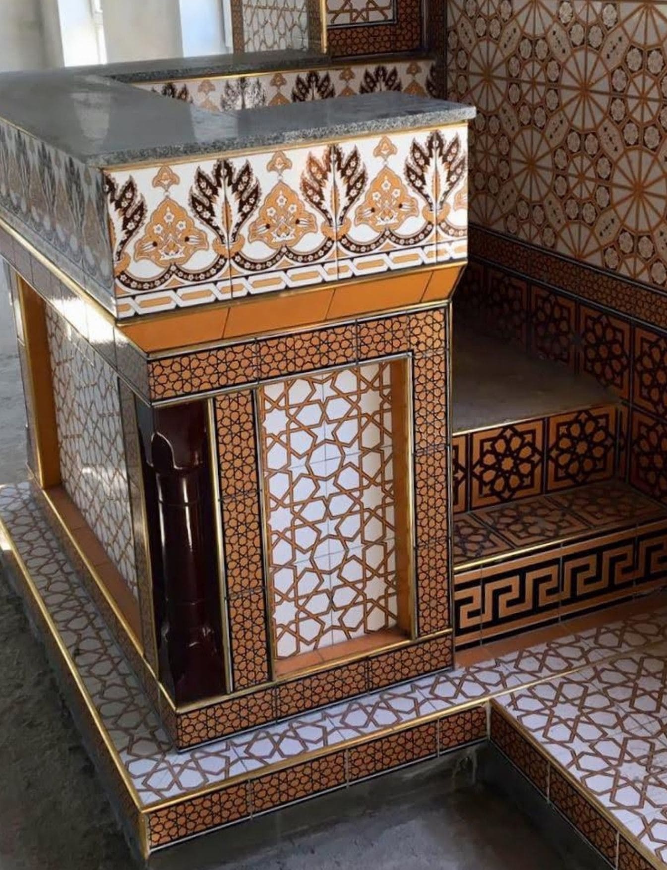 Vaaz Kürsüsü -05, Cami vaiz kürsü fiyatları, Kütahya çini dekor,