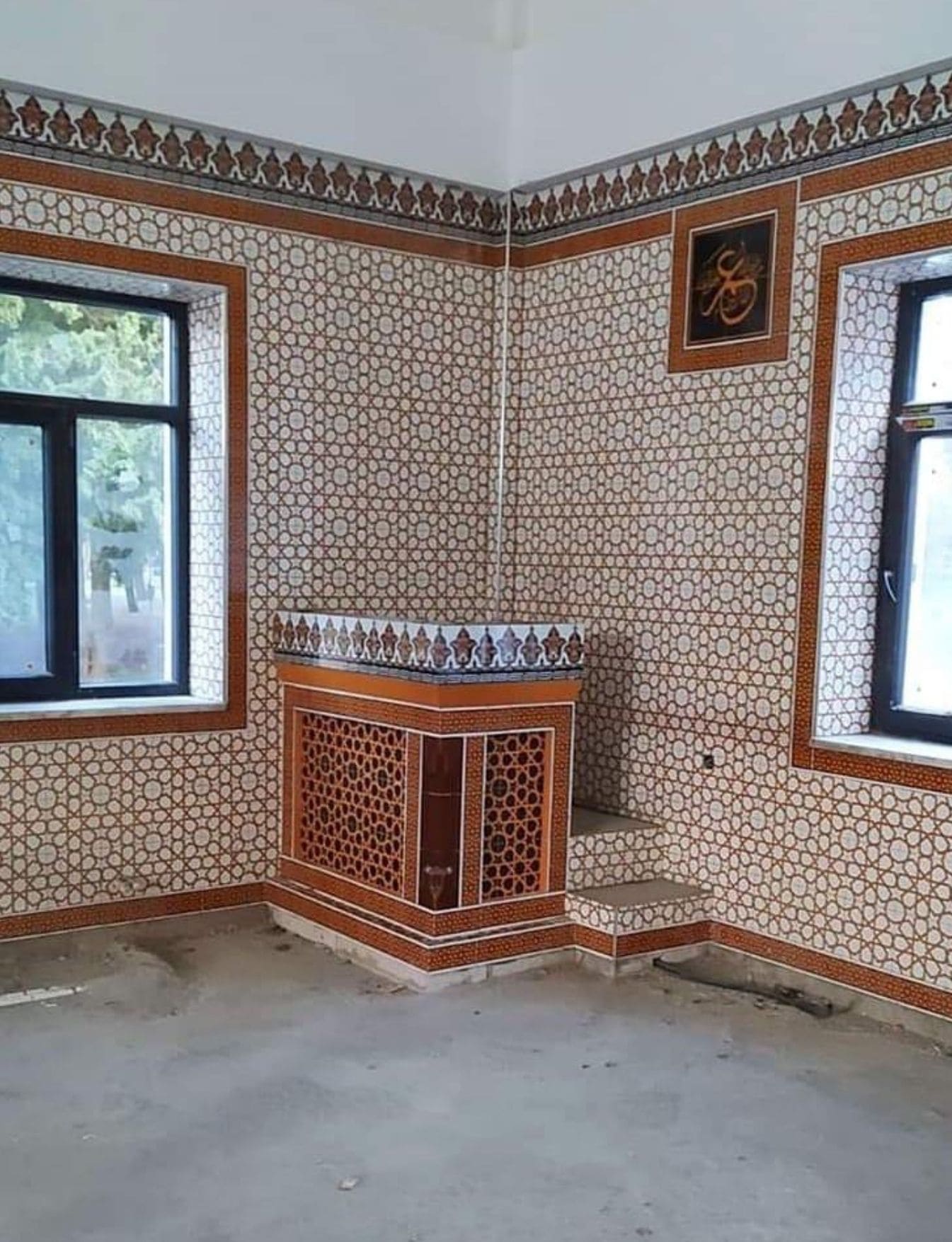 Vaaz Kürsüsü - 06, Cami vaiz kürsü modelleri, Kütahya Çini Dekor, 