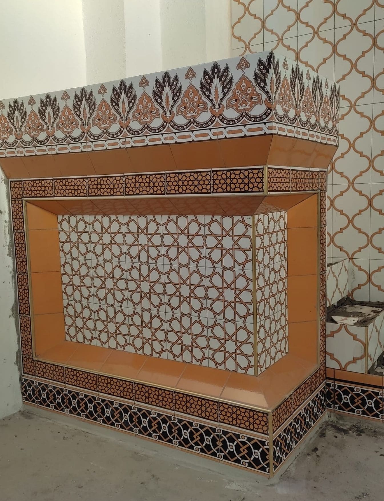Vaaz Kürsüsü- 08,  Cami kürsü modelleri, Kütahya Çini Dekor, 