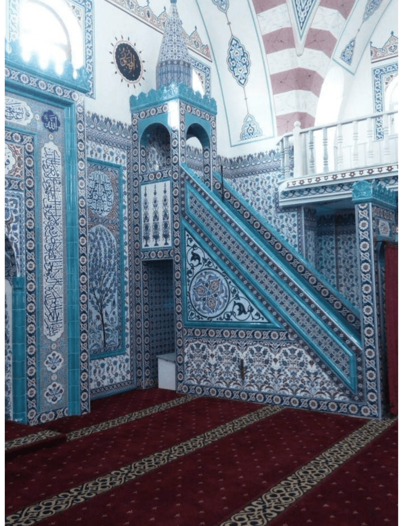 Minber -51, Minber Çini Özel Desenli,  Çini Minber Fiyatları, Kütahya Çini Dekor,