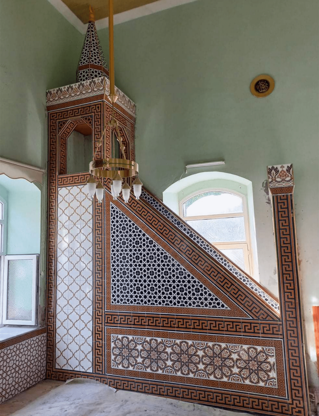 Minber -52, Cami Minber Modelleri Selçuklu Çini Motifi, Çini Minber Modelleri, Kütahya Çini Dekor,