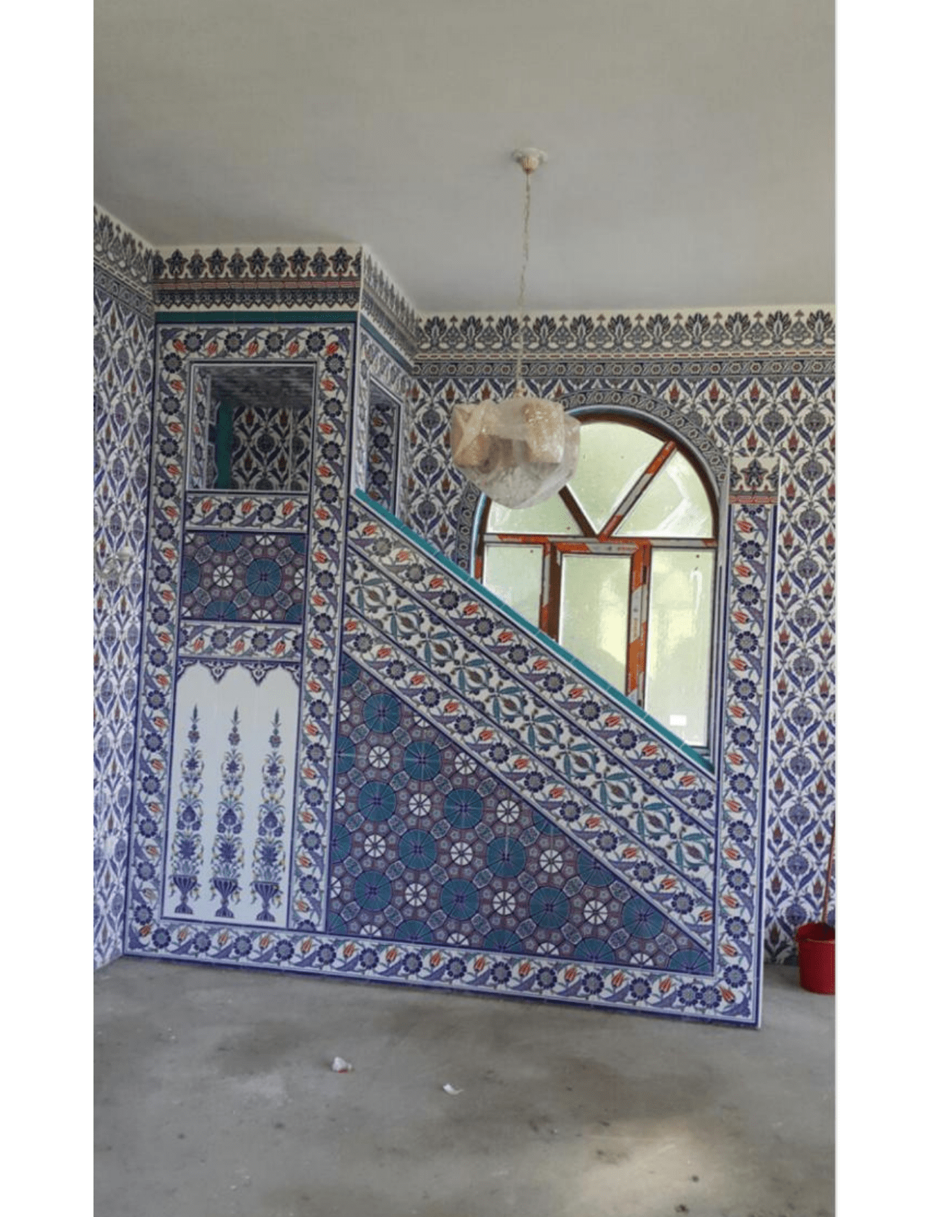 Minber -66, Çinili Mescit Minber Modeli, Kütahya Çini Dekor,