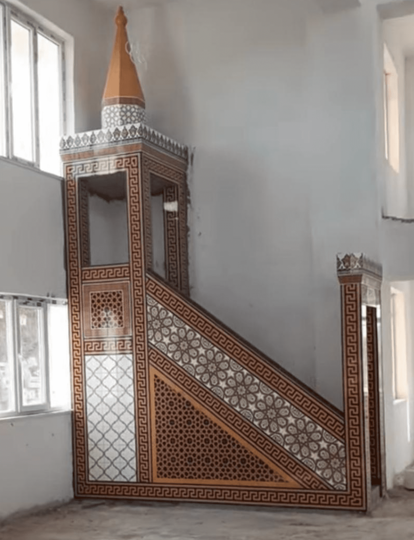 Minber -70, Ahşap Minber Selçuklu Çini Modeli, Kütahya Çini Dekor,