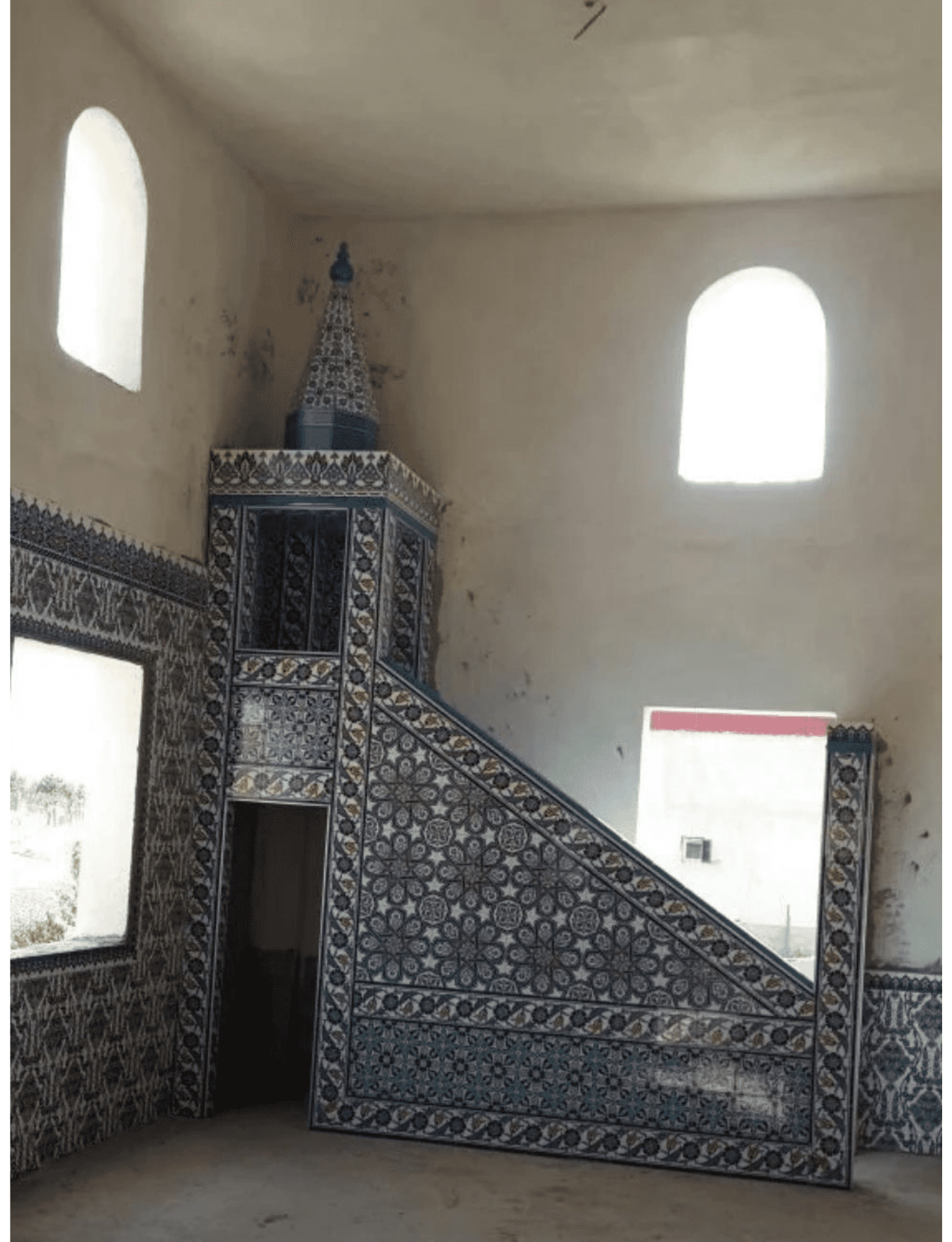 Minber -73, Minber Modelleri Osmanlı Çini Deseni, Kütahya Çini Dekor,