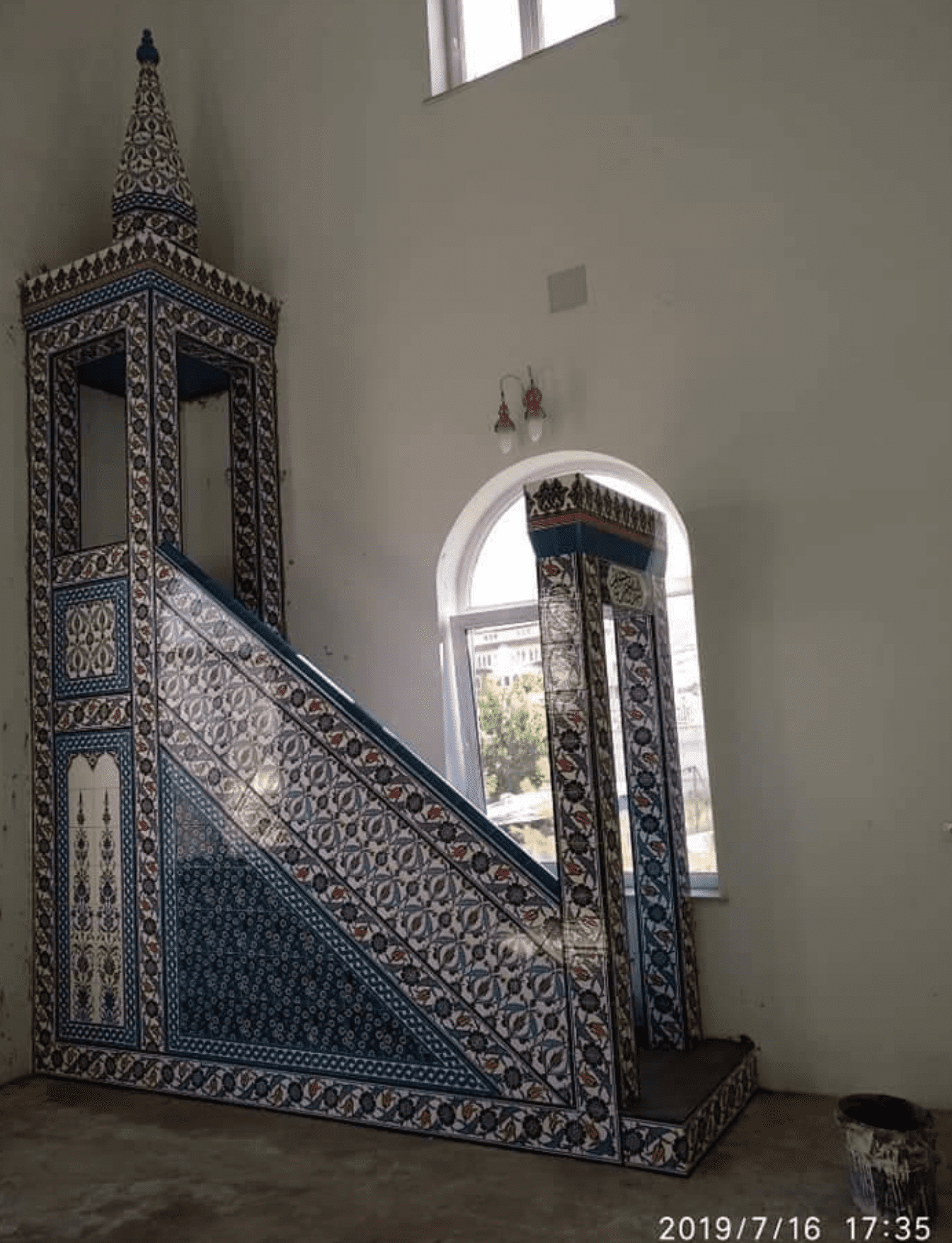 Minber -77, Minber Çinisi Osmanlı Modeli, Cami Minber Ustası, Cami Minberleri, Kütahya Çini Dekor,