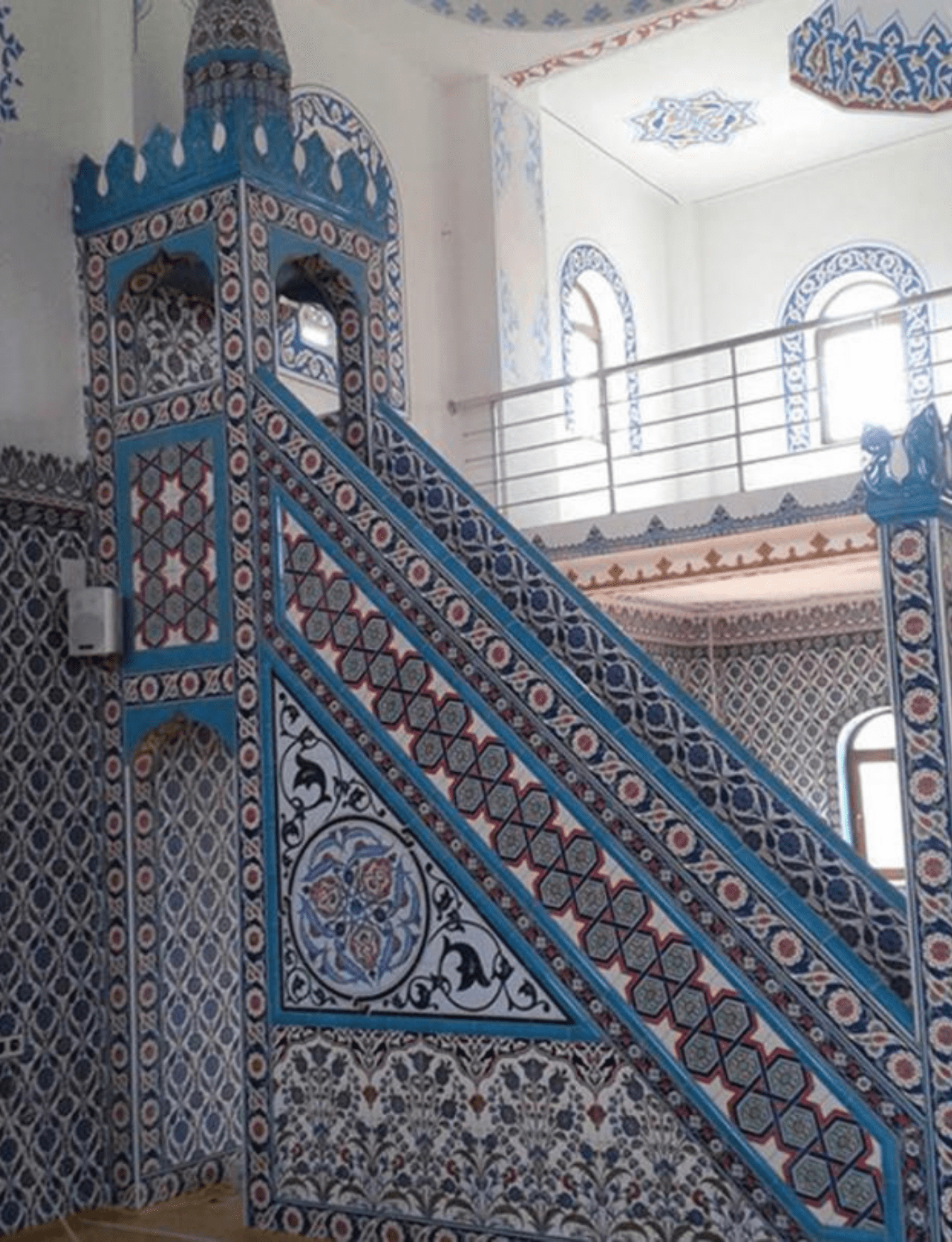 Minber -79, Altın Çini Minber, Ahşap Minber, Mosque Pulpit, Kütahya Çini Dekor,