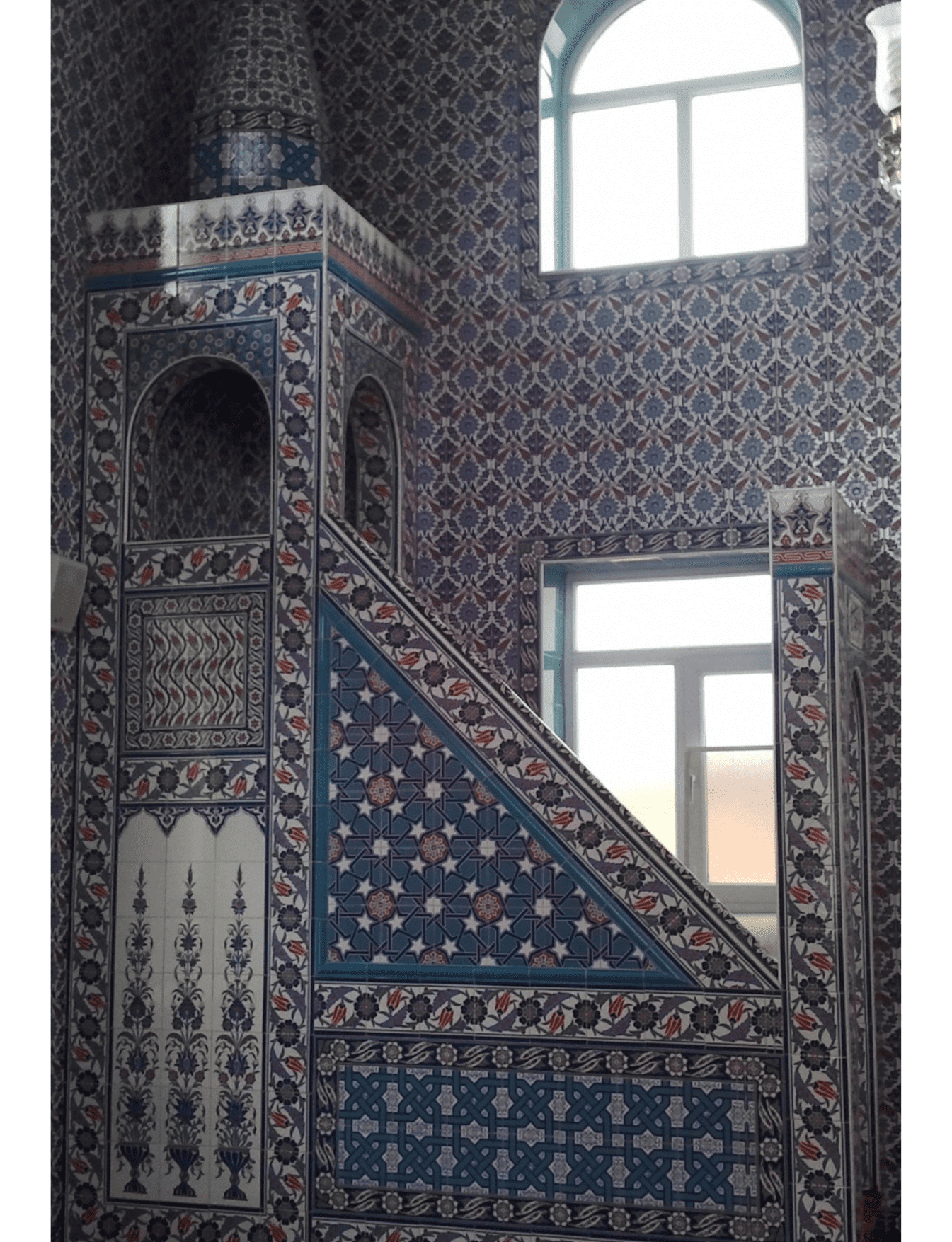 Minber -81, Cami Mihrapları Çinili Desen Osmanlı Modeli, Kütahya Çini Dekor,