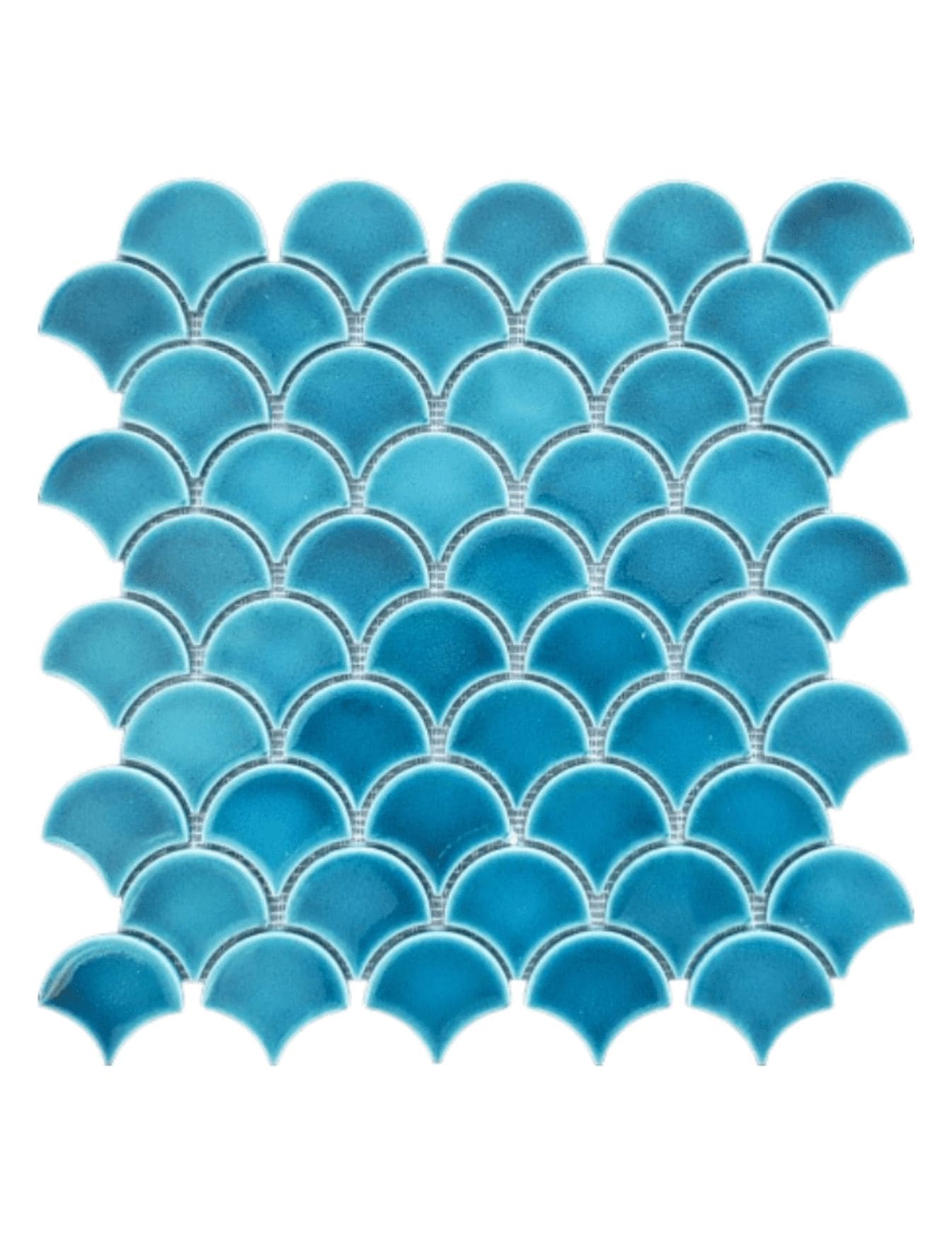 Cami Seramik -06, Turkuaz Fileli Balık Pulu Seramik, Kütahya Çini Dekor, 