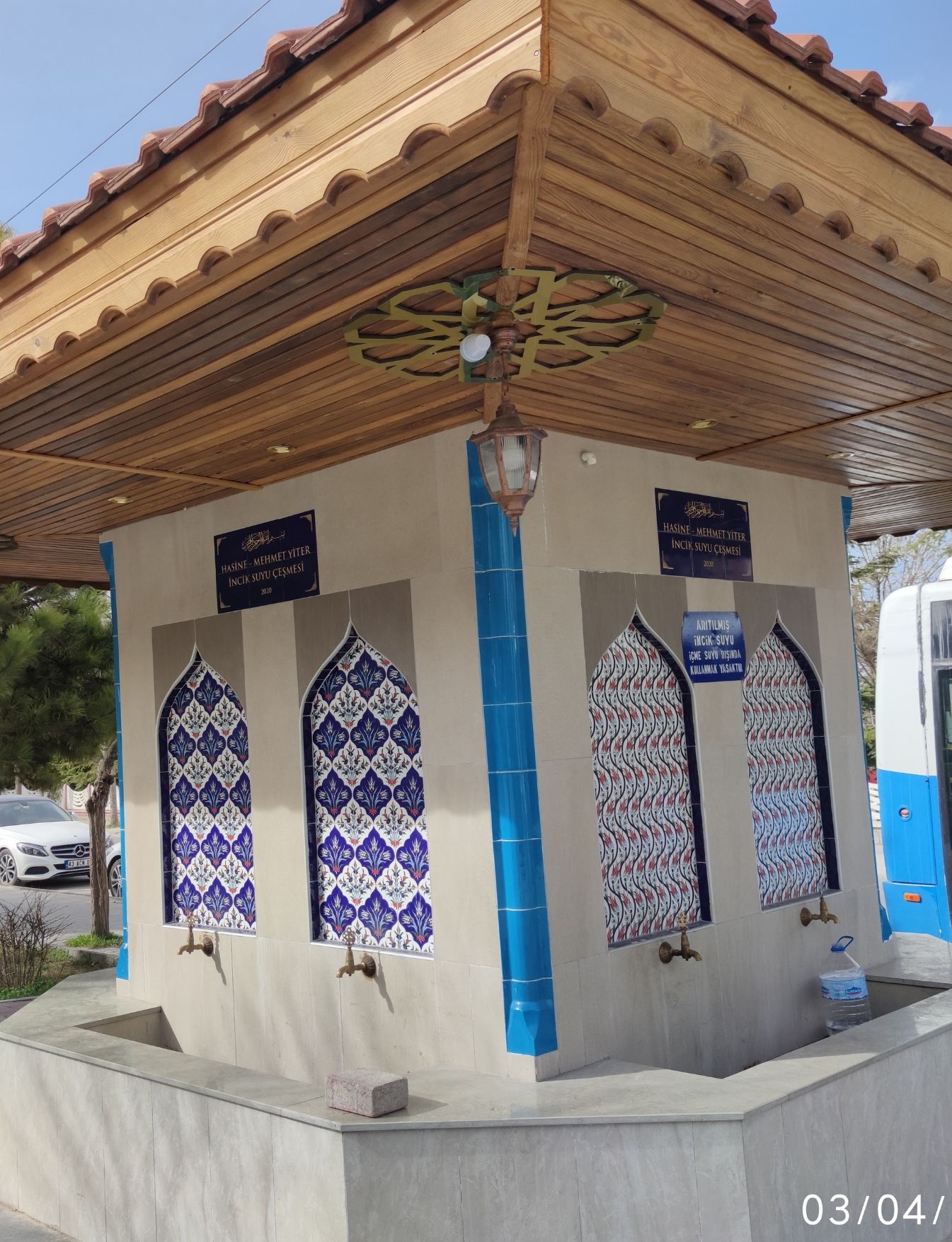 Şadırvan çinileri-06, Şadırvan kaplama, Cami şadırvan çini, Kütahya çini dekor,